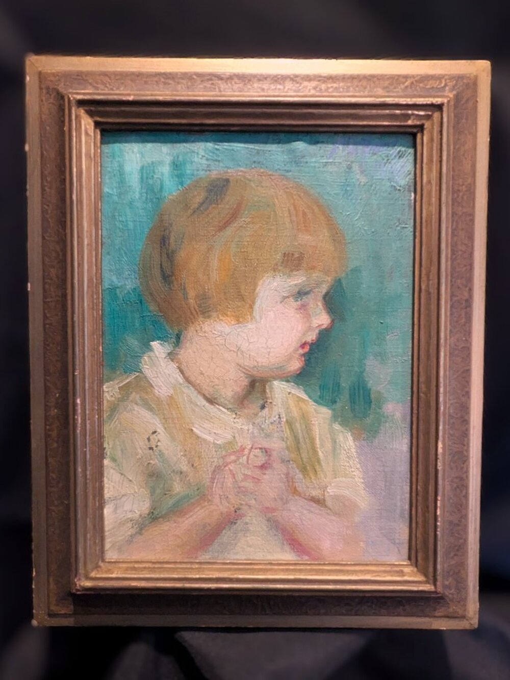 Petit Tableau œuvre d'art Magnifique petit portait d'enfant